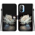 For Xiaomi Redmi K40 / K40 Pro Crystal Texture Colored Drawing Leather Phone Case(Crystal Peony)