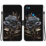 For Xiaomi Redmi Note 8 Crystal Texture Colored Drawing Leather Phone Case(Black Rose)