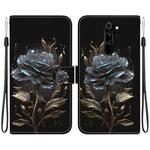 For Xiaomi Redmi Note 8 Pro Crystal Texture Colored Drawing Leather Phone Case(Black Rose)