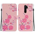 For Xiaomi Redmi Note 8 Pro Crystal Texture Colored Drawing Leather Phone Case(Cherry Blossoms)