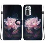 For Xiaomi Redmi Note 10 Lite Crystal Texture Colored Drawing Leather Phone Case(Purple Peony)