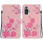 For Xiaomi Redmi Note 10 Lite Crystal Texture Colored Drawing Leather Phone Case(Cherry Blossoms)