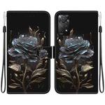 For Xiaomi Redmi Note 11 Pro Global Crystal Texture Colored Drawing Leather Phone Case(Black Rose)