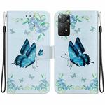 For Xiaomi Redmi Note 11 Pro Global Crystal Texture Colored Drawing Leather Phone Case(Blue Pansies)