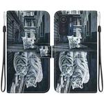 For Xiaomi 11T / 11T Pro Crystal Texture Colored Drawing Leather Phone Case(Cat Tiger Reflection)