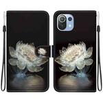 For Xiaomi Mi 11 Lite Crystal Texture Colored Drawing Leather Phone Case(Crystal Peony)