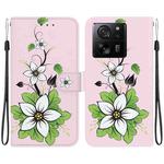 For Xiaomi 13T / 13T Pro / Redmi K60 Ultra Crystal Texture Colored Drawing Leather Phone Case(Lily)