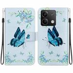 For Xiaomi Redmi Note 13 5G Crystal Texture Colored Drawing Leather Phone Case(Blue Pansies)