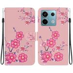 For Xiaomi Redmi Note 13 Pro 5G Crystal Texture Colored Drawing Leather Phone Case(Cherry Blossoms)
