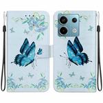 For Xiaomi Redmi Note 13 Pro 5G Crystal Texture Colored Drawing Leather Phone Case(Blue Pansies)