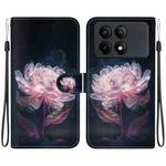 For Xiaomi Redmi K70E / Poco X6 Pro Crystal Texture Colored Drawing Leather Phone Case(Purple Peony)