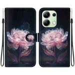 For Xiaomi Redmi Note 13 4G Global Crystal Texture Colored Drawing Leather Phone Case(Purple Peony)