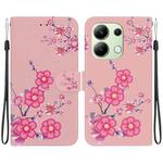 For Xiaomi Redmi Note 13 4G Global Crystal Texture Colored Drawing Leather Phone Case(Cherry Blossoms)