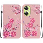 For OPPO K11x / OnePlus Nord CE 3 Lite Crystal Texture Colored Drawing Leather Phone Case(Cherry Blossoms)