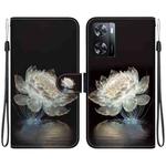For OPPO A57 5G / A57s 4G Crystal Texture Colored Drawing Leather Phone Case(Crystal Peony)