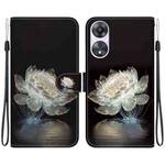 For OPPO A58 5G / A78 5G Crystal Texture Colored Drawing Leather Phone Case(Crystal Peony)