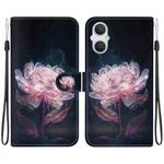 For OPPO A96 5G / Reno7 Z 5G Crystal Texture Colored Drawing Leather Phone Case(Purple Peony)