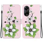 For OPPO A98 5G / F23 5G Indian Crystal Texture Colored Drawing Leather Phone Case(Lily)