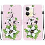 For OPPO Reno9 Pro Crystal Texture Colored Drawing Leather Phone Case(Lily)