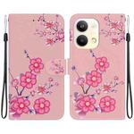 For OPPO Reno9 Pro Crystal Texture Colored Drawing Leather Phone Case(Cherry Blossoms)