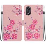 For OPPO A38 4G / A18 Crystal Texture Colored Drawing Leather Phone Case(Cherry Blossoms)