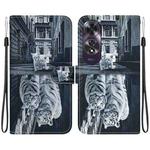 For OPPO A60 4G Crystal Texture Colored Drawing Leather Phone Case(Cat Tiger Reflection)
