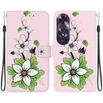 For OPPO A60 4G Crystal Texture Colored Drawing Leather Phone Case(Lily)