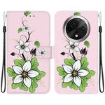 For OPPO A3 Pro 5G Crystal Texture Colored Drawing Leather Phone Case(Lily)