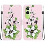 For OPPO K12x Crystal Texture Colored Drawing Leather Phone Case(Lily)