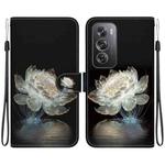 For OPPO Reno12 Pro 5G Global Crystal Texture Colored Drawing Leather Phone Case(Crystal Peony)