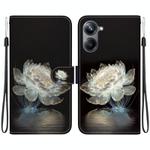 For Realme 10 Pro 5G Crystal Texture Colored Drawing Leather Phone Case(Crystal Peony)
