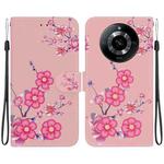 For Realme Narzo 60 Indian Crystal Texture Colored Drawing Leather Phone Case(Cherry Blossoms)