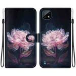 For Realme C20 / C11 2021 Crystal Texture Colored Drawing Leather Phone Case(Purple Peony)