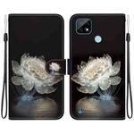 For Realme C21 Crystal Texture Colored Drawing Leather Phone Case(Crystal Peony)