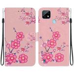 For Realme C21 Crystal Texture Colored Drawing Leather Phone Case(Cherry Blossoms)