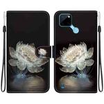 For Realme C21Y Crystal Texture Colored Drawing Leather Phone Case(Crystal Peony)