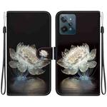 For Realme C31 Crystal Texture Colored Drawing Leather Phone Case(Crystal Peony)