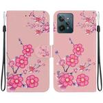 For Realme C31 Crystal Texture Colored Drawing Leather Phone Case(Cherry Blossoms)