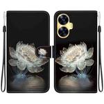 For Realme C55 Crystal Texture Colored Drawing Leather Phone Case(Crystal Peony)