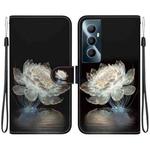 For Realme C65 4G Crystal Texture Colored Drawing Leather Phone Case(Crystal Peony)