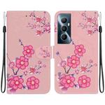 For Realme C65 4G Crystal Texture Colored Drawing Leather Phone Case(Cherry Blossoms)