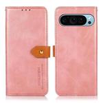For Google Pixel 9 KHAZNEH Dual-color Cowhide Texture Flip Leather Phone Case(Rose Gold)