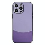 For iPhone 15 Pro Max Shockproof Frosted PC Silicone Frame Phone Case(Purple)