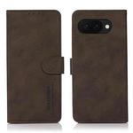 For Google Pixel 9a KHAZNEH Matte Texture Leather Phone Case(Brown)