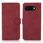 For Google Pixel 9a KHAZNEH Matte Texture Leather Phone Case(Red)