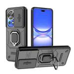 For Huawei Nova 12 Pro 5G Sliding Camshield TPU + PC Shockproof Phone Case with Holder(Black)