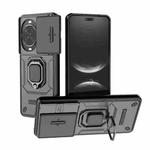 For Huawei nova 14 Pro 5G Sliding Camshield TPU + PC Shockproof Phone Case with Holder(Black)