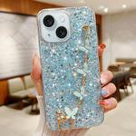 For iPhone 13 mini Starry Sequin Butterfly Chain Epoxy TPU Phone Case(Blue)