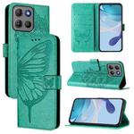 For Motorola Moto G15 / G15 Power Embossed Butterfly Leather Phone Case(Green)