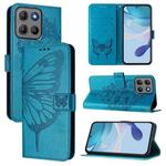 For Motorola Moto G15 / G15 Power Embossed Butterfly Leather Phone Case(Blue)